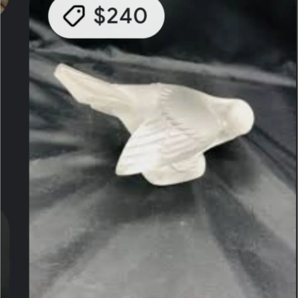 Vintage Signed Lalique (France) Crystal Swallow 1980